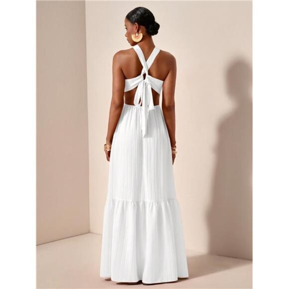 NEW‎ -  Spring And Summer Casual Vacation Cross Halter Neck Hollow Front - Picture 2 of 8